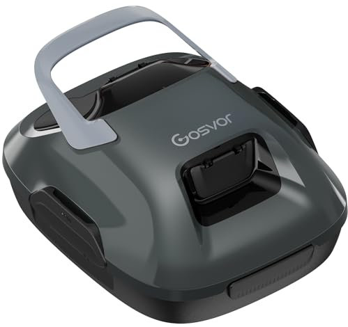 Gosvor Automático Limpiador de Piscinas sin Cable, con Doble accionamiento con 1,5 Horas de Autonomía, Devolución Automática, para Piscinas sobre el Suelo de hasta 80m²