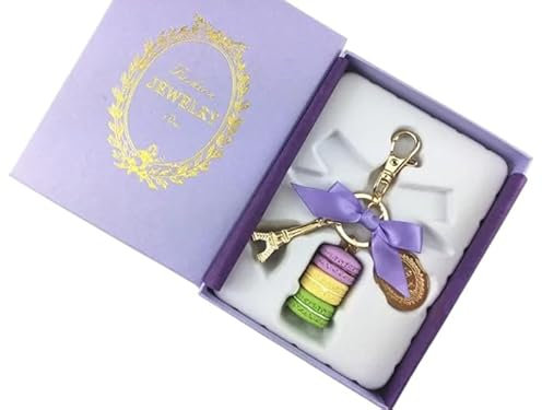 Hemasa Porte-clés avec pendentif tour Eiffel macaron pour femme/fille, Couleur 5, 27/30