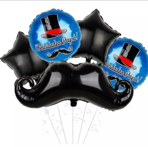 LAS COSAS DE COCÓ Ballon-Set für Vatertag & Geburtstag, 5 Stück, Schwarz, Männer, Unisex-Erwachsene