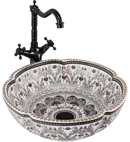 GTM Designs Aufsatzwaschbecken Glanz - Modern Waschbecken ohne Hahnloch - Elegant Aufsatzwaschbecken Oval für Badezimmer und Gäste WC - nur Bad Waschbecken - Modell 3