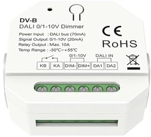 Dimmer DALI a 0/1-10V DT5 AC 100-240V Montaggio su guida DIN Uscita segnale dimmerabile a 1 canale monocromatica
