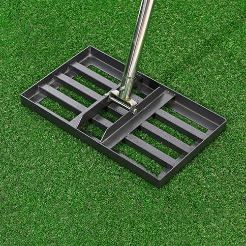 Robuster Rasenrechen aus Edelstahl, für makellose Rasenflächen, langlebig und zuverlässig, 43 x 25 x 160 cm