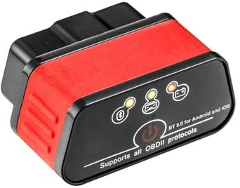 KW903 BT 5.0 Wireless OBD-II Auto Auto Diagnostica Strumenti di Scansione Auto Scanner del Tester per Guasti Portatile Compatta per Veicoli da 12 V (Rosso)