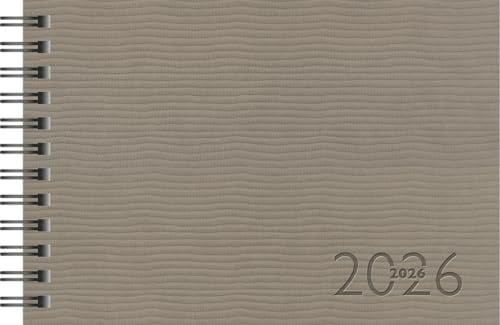 rido/idé Taschenkalender Mod. Septimus 2026 | A6 quer, Kunstleder, grau