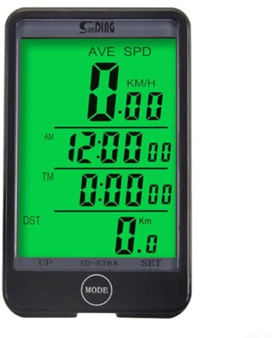 Large Screen LCD Bike Computer with MODE Touch Key and Dual Battery Box Design