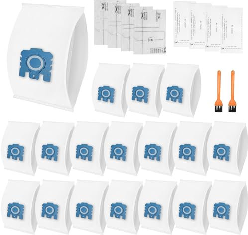 18 pack Vacuum Cleaner Filter Bags, Compatible with Miele Hoover GN Vacuum Cleaner Bags Fits for Classic C1,Complete C1 C2 C3, S227 S240, S270, S400, S400i, S600, S800, S2, S5, S8, Series w/4 Filters