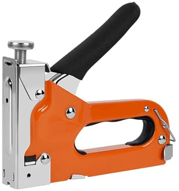 Professional Pneumatic Upholstery Stapler Nail Gun Manual 3 in 1 Air Heavy Duty Woodworking Stapler with 600 Nails Househeld