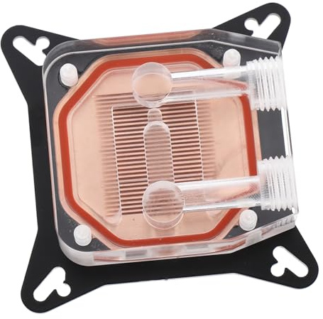 TEHAUX Gpu Wasserblock Kupferbasis mit Acryl Abdeckung Integrierter Wasserkühler für Grafikkarten Geräuscharm Universell Kompatibel Nickelbeschichtet Fürpc Wasserkühlungssysteme