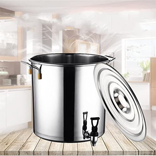 RUHEN Olla de Sopa de Acero Inoxidable de Gran Capacidad con Grifo Multifuncional