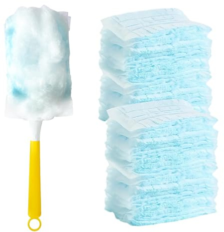 20 Pcs Fluffy Duster Refills, Dust Magnet Refills with Handle Multi Surface | 180 Degree Disposable Dusters Refills, Fluffy Dusters Refills for Efficient Cleaning Furniture, Office, Blinds, Car