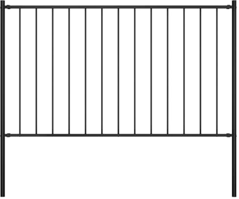 Clôture de jardin avec poteaux en acier : clôture durable revêtue par pulvérisation pour le jardin comme clôture robuste pour séparer les terrains et clôture de jardin résistante aux intempéries avec