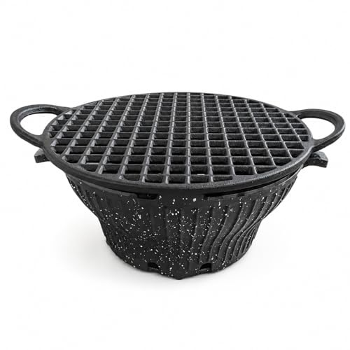 FytStycale Barbacoa Carbón Portátil, Parrilla Barbacoa Hierro Fundido, Mini Barbacoa Pequeña, para 3-5