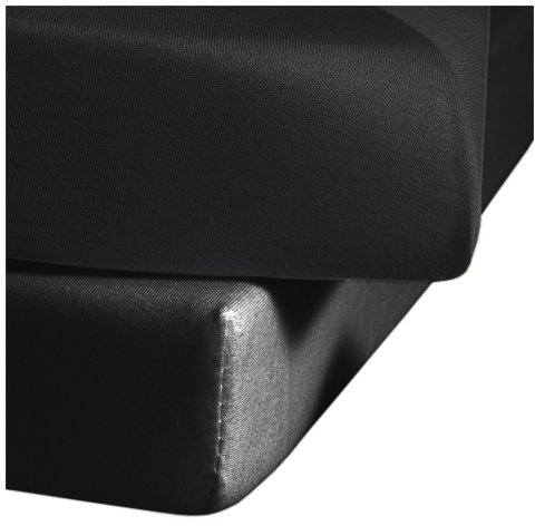 Fleuresse Jerseyspannlaken, schwarz, 140 x 200 - 150 x 200 cm