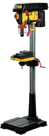 Fartools Perceuse colonne 750W, hauteur 1580mm, col de cygne 176m, mandrin autoserrant 16mm, 16 vitesses de rotation 180-2770tr/min, étau 100mm