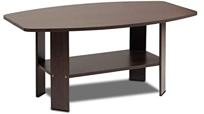 Furinno Couchtisch im schlichten Design, Dunkelbraun