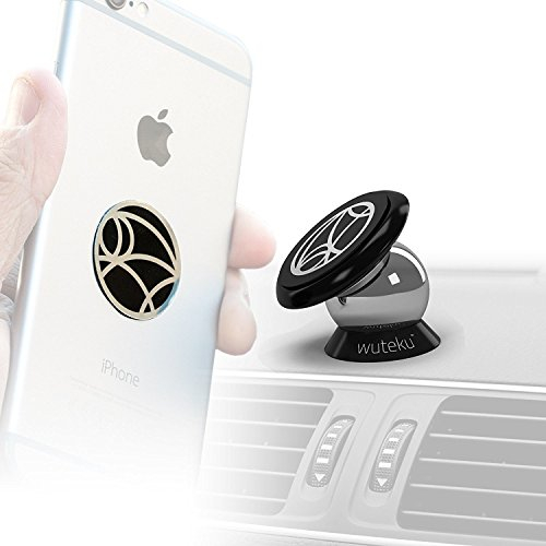 Telefon-Halter für das Auto, 100% universelles und magnetisches Armaturenbrett-Montage-Kit von Wuteku | für alle Fahrzeuge, Handys und Tablets | iPhone X, 8, 7, Galaxy S8, S7 | 2 Scheiben & Platte