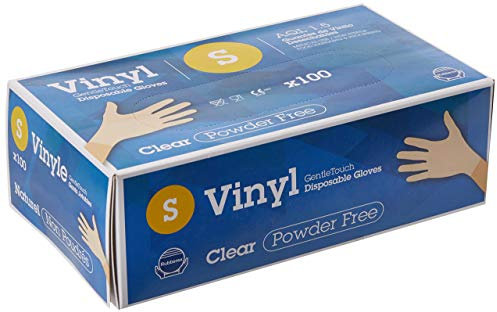 Rubberex, 0422, Guante de Vinilo sin Polvo Desechable, Grosor Extra de 4.5 grs, Antirroturas e Hipoalergénico, Talla S, 100 Unidades