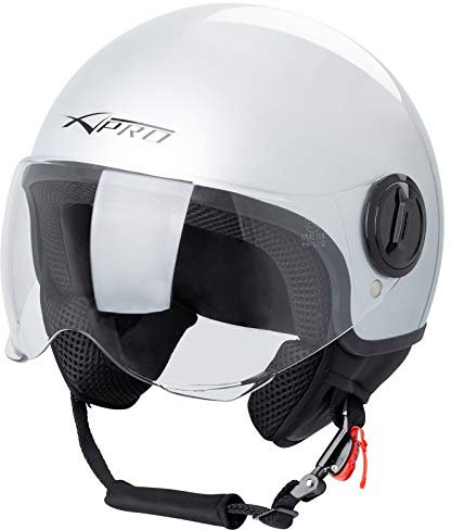 Casque Moto Scooter Demi Jet Visiere Ouvert Approuvé ECE 22 SonicMoto Argent XL