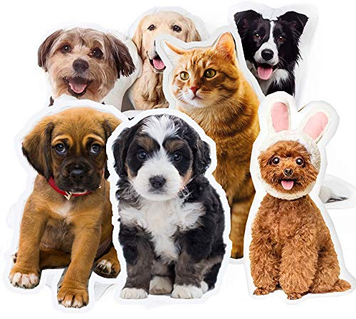 Personalisierte Haustier Kissen Hund Katze geformte Kissen, Doppelseitige 3D-Druck Foto Kissen Haustierkissen für Hund und Katze 16 Zoll