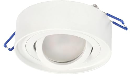 EDO Einbauspot Weiß Rund SKAND MINI - Schwenkbarer Deckenstrahler Kompatibel mit GU10 Fassung - Moderne Aluminium Unterputz Spotlampe ø95x30mm - Einbaustrahler für Wohnzimmer, Küche, Flur, Büro