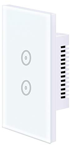 UseeLin Interruttore luce intelligente, interruttore luce Zigbee, interruttore luce da parete, compatibile con Alexa e Google, filo neutro richiesto, hub Zigbee richiesto, 2 Gang