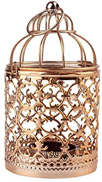 Shiwaki Vogelkäfig-Kerzenhalter Dekoration,Roségold Metal Vogelkäfig Laterne, Vintage dekorative Mittelstücke von Hochzeit & Party, Festival Kerzenhalter, Home Tischdekoration Decoration