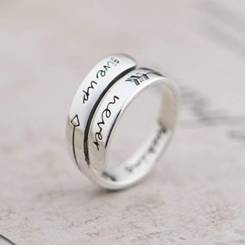 Einstellbare Ring Frauen,S925 Sterling Silber Retro Englisch Pfeil Einfach Stilvoll Verstellbar Open Knuckle Schwanzring Finger Joint Zehenring Schmuck Für Frauen Mädchen Geschenk Hochzeit Mutter