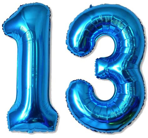 Happium Riesen-Folienballon, 86,4 cm, Nummer 13, Blau