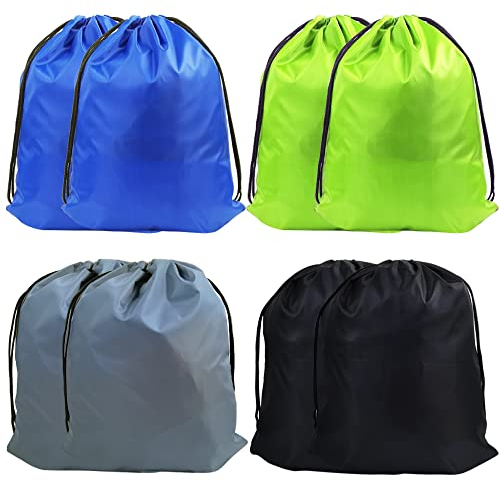 CENRONG Kordelzug Turnbeutel,8 Stücke Sportbeutel Wasserdicht Kordelzugbeutel Nylon Kordelzug Tasche Unisex Turnbeutel Damen,Herren & Kinder(4 Farben)
