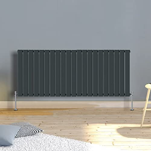 WarmeHaus 600x1428mm Column Designer Radiator Horizontal Anthracite Flat Panel Rads Single Panel