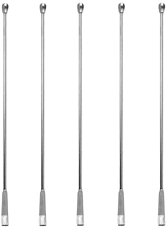 Micro Lab Sampling Reagent Spoon, 5PCS 20cm 2 In 1 Lab Spoon Spatula Metal Laboratory Double Head Mixing Spatula For Powders, Gel Cap, Lab Supplies