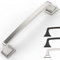 9BUILD 10 Pack 128mm Brushed Satin Nickel Kitchen Cupboard Handles - Door and Drawer Handles for Wardrobe, Cabinet - Zinc Alloy