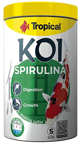 KOI SPIRULINA SIZE S 1000ml / 320g - alimento per pesci da laghetto di grandi dimensioni, contenuto di proteine facilmente digeribili provenienti, spirulina e dall'erba medica giovane.