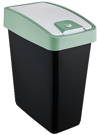 keeeper Premium Abfallbehälter mit Flip-Deckel, Soft Touch, 25 l, Magne, Nordic Green