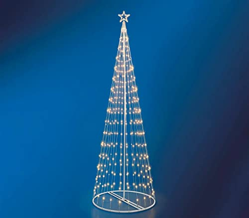 Albero Natale Luminoso Interno Esterno 2M Giochi Luce Bianco Puntale Stella Luminosa
