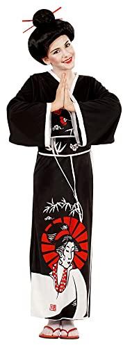 W WIDMANN MILANO Party Fashion - Set costume da geisha per bambini | Kimono con cintura e bastoncini in stile giapponese per Carnevale e feste a tema