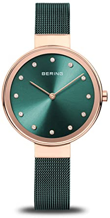 BERING Damen Analog Quarz Uhr mit Edelstahl Armband 12034-868
