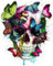 Puzzle 1000 Teile Farbiger Totenkopf Mit Schmetterlingen Erwachsenenpuzzle Bausatz Holzpuzzle Moderne Wohnkultur Einzigartiges Geschenk