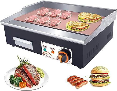 Parrilla Eléctrica Comercial, Parrilla Teppanyaki De Parrilla Eléctrica Plana Superior De 3000 W, Encimera De Barbacoa De Cocina Burger Bacon, Parrilla Plana De Acero Inoxidable, Superficie De