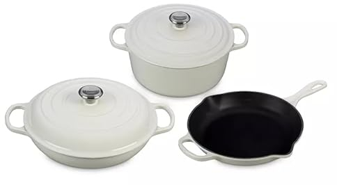 Le Creuset Set da 5 pezzi in ghisa bianca
