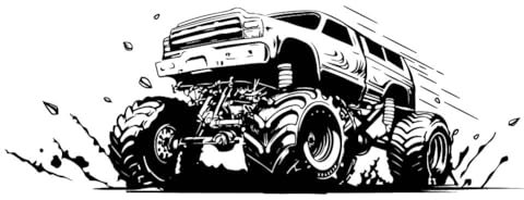 SUPERDANT LKW Wandaufkleber Auto Silhouette Vinyl Dekor LKW Wandaufkleber Für Jungenzimmer Große Auto Wanddecken Kunst Für Kinderzimmer Männerhöhle Spielzimmer Wohnzimmer Dekoration