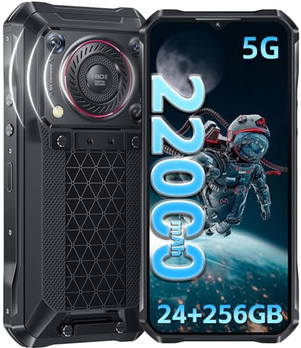 OUKITEL WP33 Pro Téléphone Portable Incassable Android 13, 22000mAh, 24Go+256Go Smartphone incassable avec Haut-Parleur 136 DB,Écran 6.6FHD+,64MP+32MP, Smartphone Dual SIM 5G/IP68/NFC/OTG/Face ID/GPS