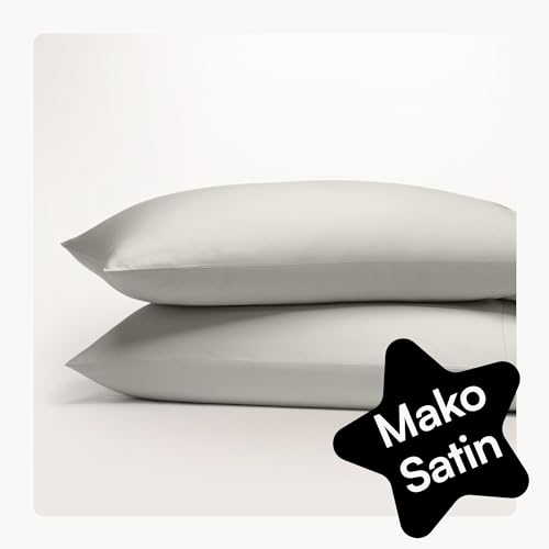 Seralino Kissenbezug 40x80 Grau/Beige (2er Set) 100% Bio Baumwolle Oeko-Tex, atmungsaktive weich Kissenbezüge 40x80, auch als Dekokissen Sofakissen, Kopfkissenbezug mit Reißverschluß