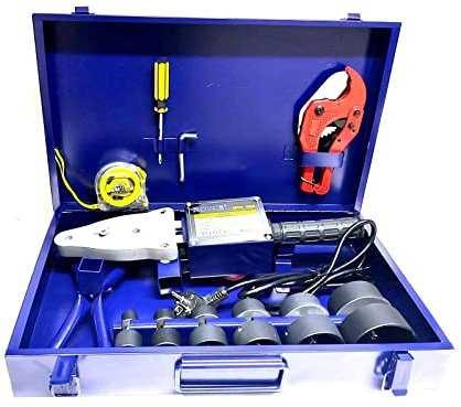 Partenopea® Polifusore saldatore per tubi in polipropilene 1600 watt salda tubi idraulici con 6 matrici varie misure e accessori utensili fai da te P35