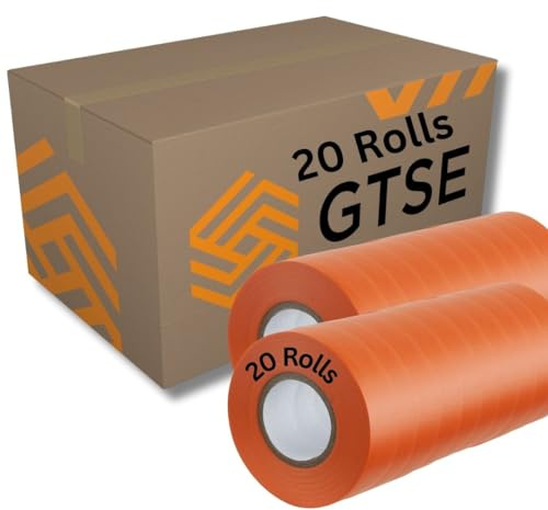 GTSE Orange Electrical Tape, 19mm x 20m, 20 Rolls of Strong Self-Adhesive PVC Insulation Tape for Insulating, Repairing and Protecting Electrical Wires