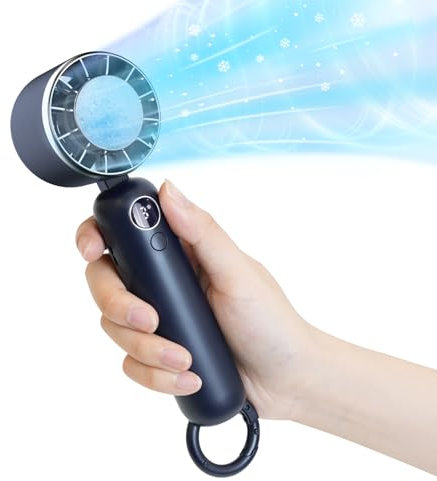 Dnenellr Handheld Fan, Portable Mini Fan 2025 Model with 5000mAh Rechargeable Battery, LED Display, 3-Speed Turbo Cooling, USB Personal Fan for Travel, Camping, Indoor & Outdoor, Blue