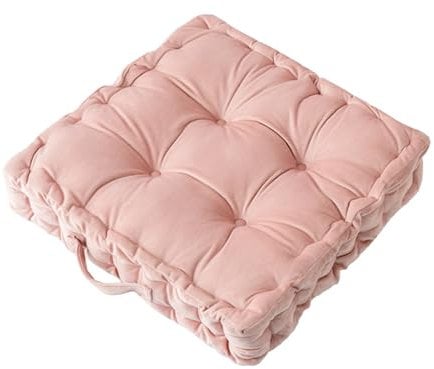 Fouriding Coussins de Sol Carrés 38CM,Coussins de Sol en Velours Doux pour Le Salon Canapé Chaise Sol Yoga Canapé Tatami Décoratif (Rose)