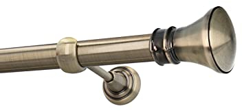 HDTL Gardinenstange Vorhangstange 25mm 1-läufig Wandmontage Messing Antik 200 cm Idaja