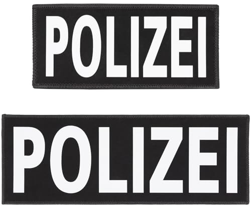 2 Stück Polizei Patches Reflektierende, Polizei Patches für Weste, Infrarot Reflektiv Abnehmbare Militär Polizei Ultra Klett-Patches für Rucksäcke Kleidung Taschen Uniform Weste Jersey Reisen Cosplay