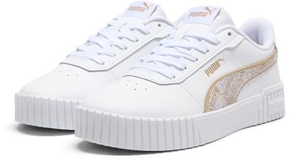 PUMA Damen Carina 2.0 Sneaker, Textil White-Prairie Tan, Größe 38, 8